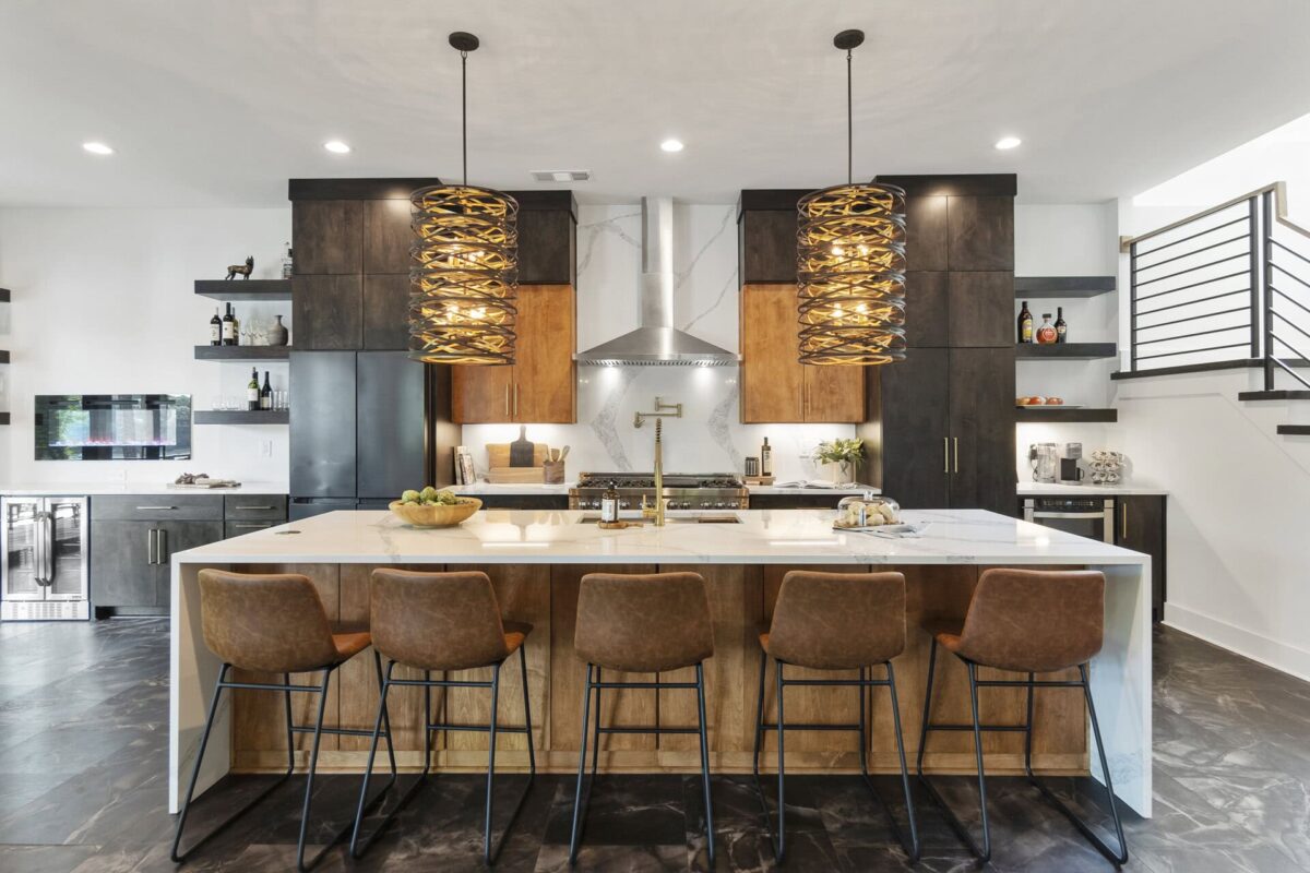 Modern Black and Wood Kitchen After Kitchen Remodeling in Arlington, VA