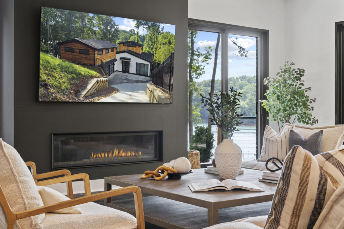 Living room after custom home design with a home builder in McLean, VA