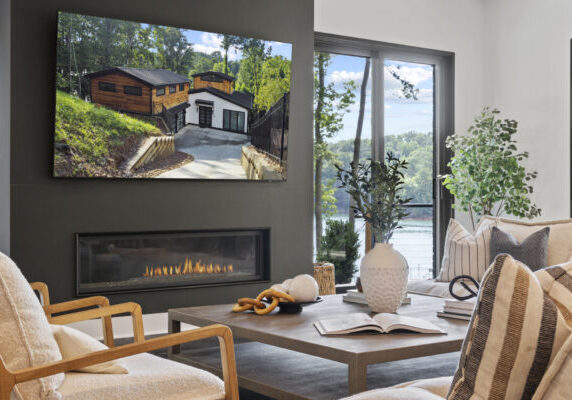 Living room after custom home design with a home builder in McLean, VA
